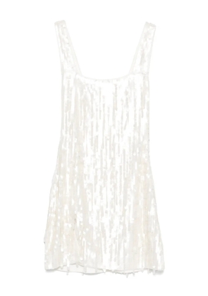STAUD Le Sable sequin-embellished mini dress - White