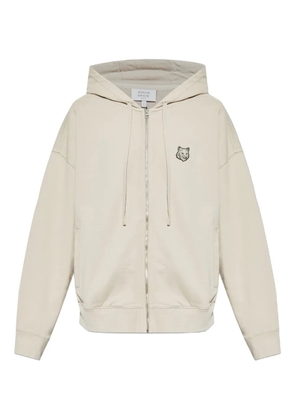 Maison Kitsuné logo zip-up hoodie - Neutrals