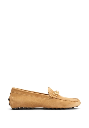 Tod's chain-embellishment suede loafers - Neutrals