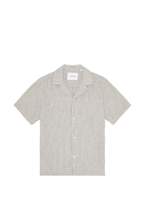 Les Deux Lukas striped short-sleeved shirt - Neutrals