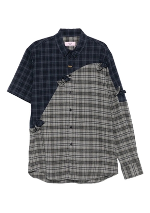 Martine Rose panelled checked shirt - Grey