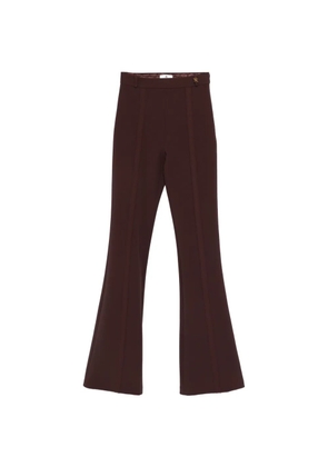 Elisabetta Franchi crepe flared trousers - Brown