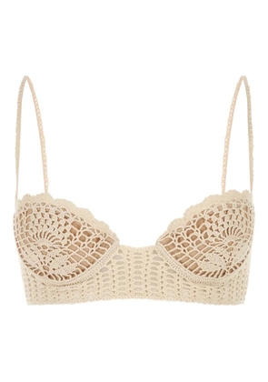 Magda Butrym crochet-lace top - Neutrals