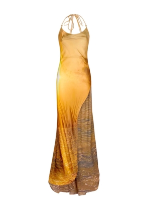 Roberto Cavalli sunset-print maxi dress - Yellow