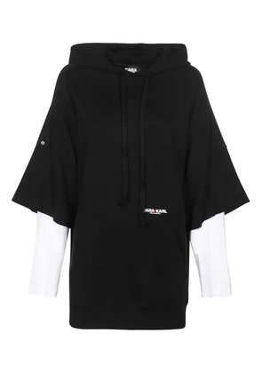 Karl Lagerfeld layered hoodie - Black