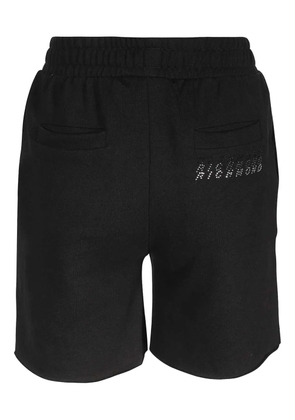 John Richmond rhinestone-embellished elasticated-waistband shorts - Black