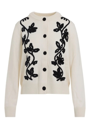 Jil Sander floral-embroidered cardigan - Neutrals