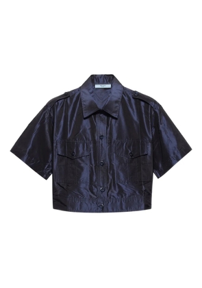 Prada cropped taffeta shirt - Blue