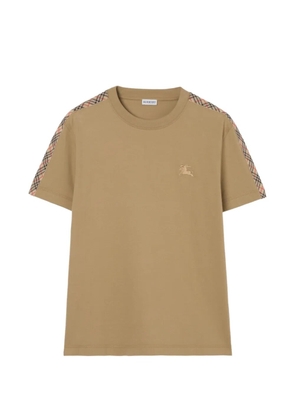 Burberry Check-trim cotton T-shirt - Brown