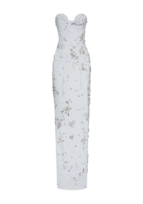 Oscar de la Renta crystal-embellished strapless gown - Blue