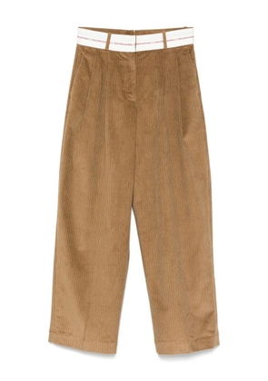 Nine In The Morning pleated corduroy trousers - Brown