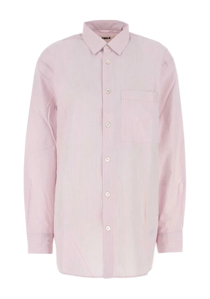 TEKLA striped poplin shirt - Pink