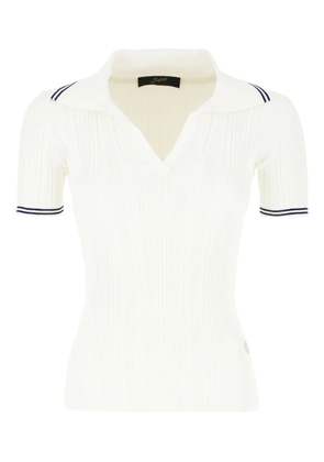 Seafarer ribbed-collar polo top - White
