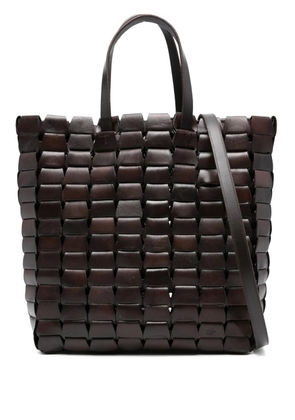 DRAGON DIFFUSION leather woven tote bag - Black