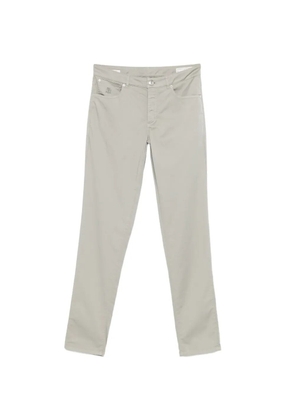 Brunello Cucinelli logo-embroidered trousers - Grey