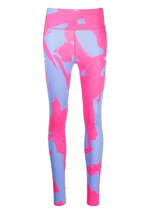 Off-White printed high-waist leggings - Pink