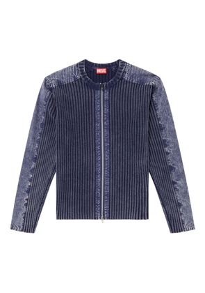 Diesel ribbed zip-up cardigan - Blue
