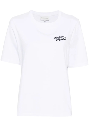 Maison Kitsuné logo-embroidered cotton T-shirt - White