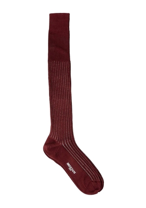 Bresciani ribbed metallic-detail socks - Red