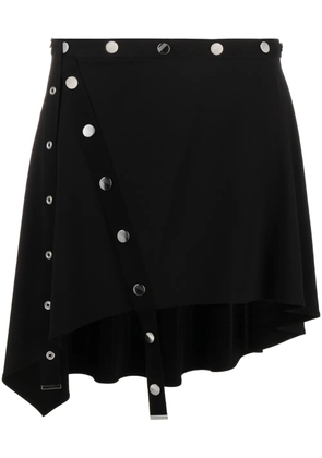 The Attico button-embellished asymmetric miniskirt - Black