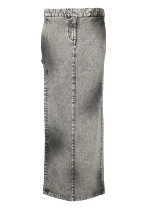 ALESSANDRO VIGILANTE stonewashed straight denim skirt - Grey