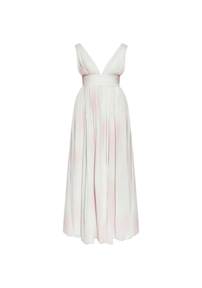 LoveShackFancy Madeleine V-neck slit maxi dress - White