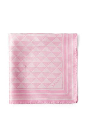 Prada jacquard silk scarf 55x55 - Pink
