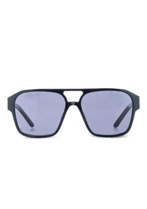 FACE HIDE double-bridge rectangle sunglasses - Black