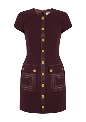 Elisabetta Franchi button-detailed pocket mini dress - Brown
