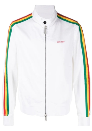 DSQUARED2 stripe-trim bomber jacket - White