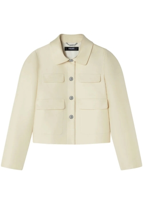 Versace silk-blend cropped jacket - Neutrals