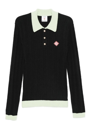 Casablanca ribbed-knit polo shirt - Black