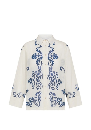Seventy patterned buttoned shirt - White