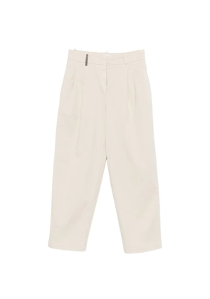 Peserico pleated cropped trousers - Neutrals