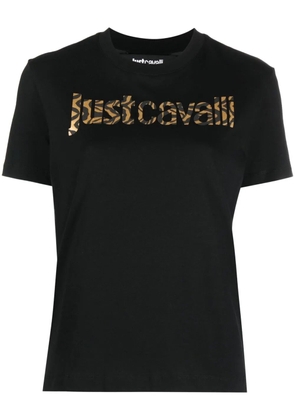 Just Cavalli logo-print cotton T-shirt - Blue