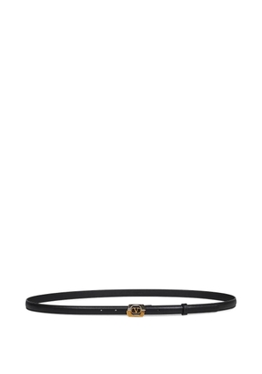 Valentino Garavani V-logo buckle leather belt - Black