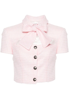 Alessandra Rich cropped tweed jacket - Pink