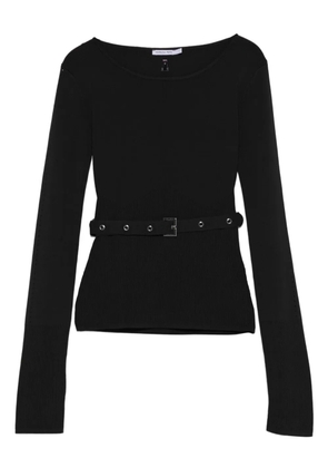 Patrizia Pepe belted ribbed top - Black