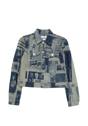 Jean Paul Gaultier newspaper-print denim jacket - Blue