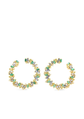Suzanne Kalan 18K yellow gold Sideways sapphire and diamond earrings