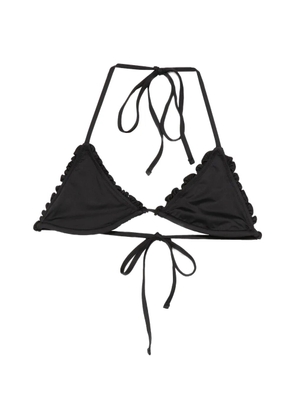 Frankies Bikinis Nick ruffled bikini top - Black