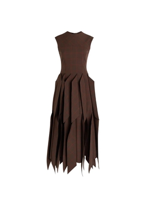 A.W.A.K.E. Mode plaid midi dress - Brown