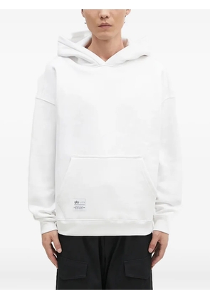 Alpha Industries logo hooded hoodie - White