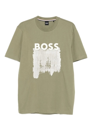 BOSS logo-print cotton T-shirt - Green