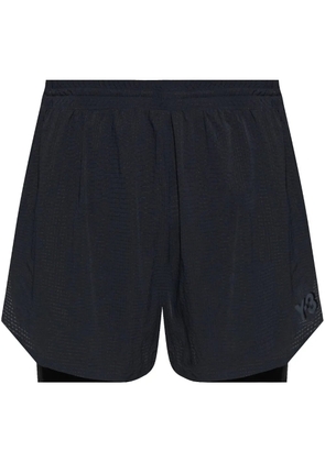 Y-3 logo-print track shorts - Black