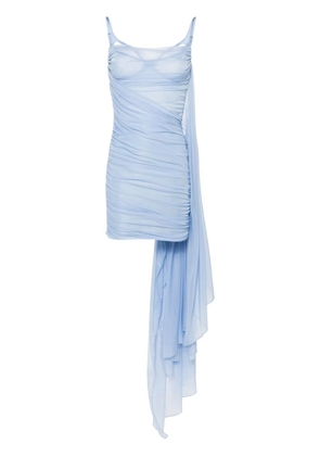 Mugler draped mini dress - Blue