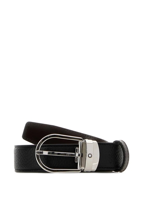 Montblanc Horseshoe leather reversible belt - Black