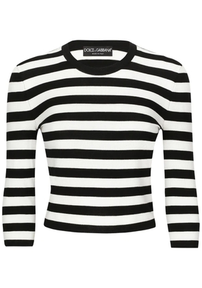 Dolce & Gabbana striped cropped jumper - White