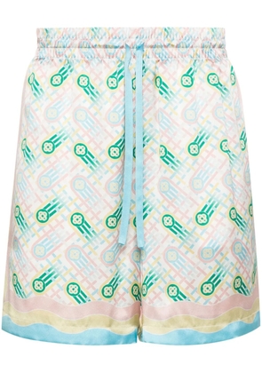 Casablanca Ping Pong silk shorts - Blue