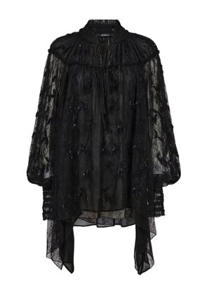 Amen lace embellished blouse - Black